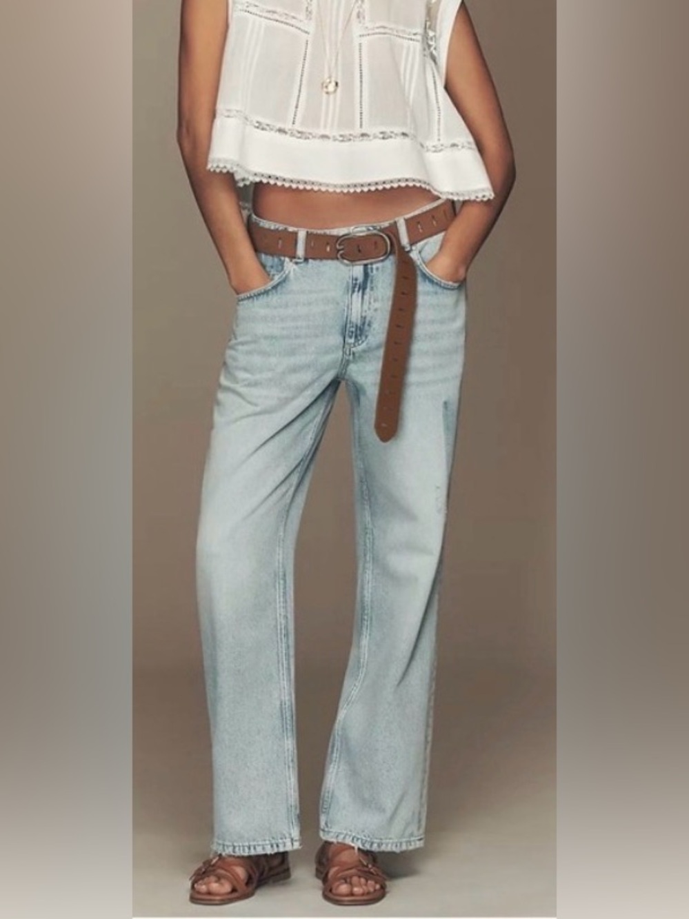 Anthropologie Pilcro Mid-Rise Reworked Relaxed Straight-Leg Jeans